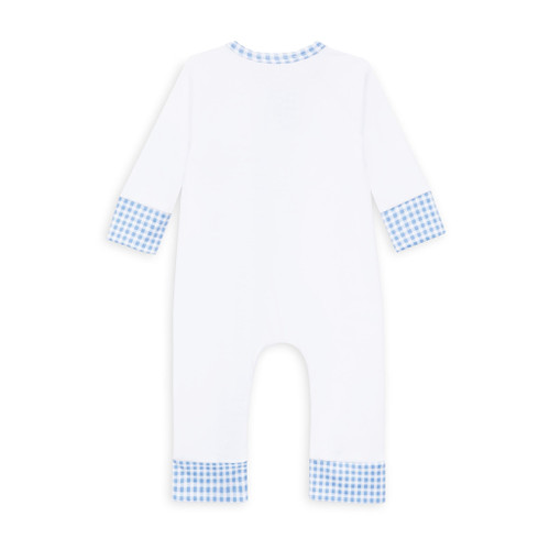 Gone Fishing Applique Blue Zip Playsuit