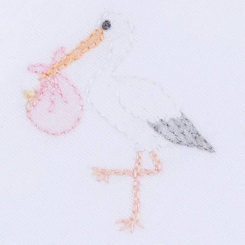 Vintage Stork Pink Receiving Blanket