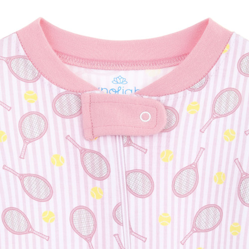 Tennis Star Pink Zip Pajamas