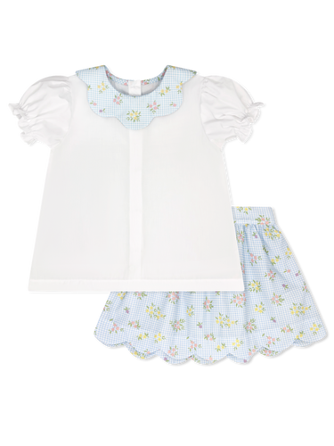 Susie Scallop Skirt Set - Spring Time Blooms