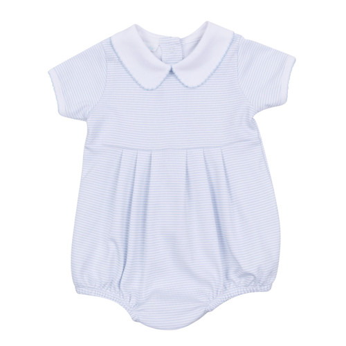 Mini Stripes Light Blue Collared Bubble