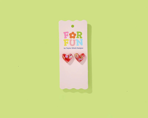 Confetti Heart Stud Earrings