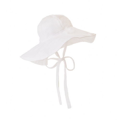 Cissy Sunhat Seersucker - Worth Ave White