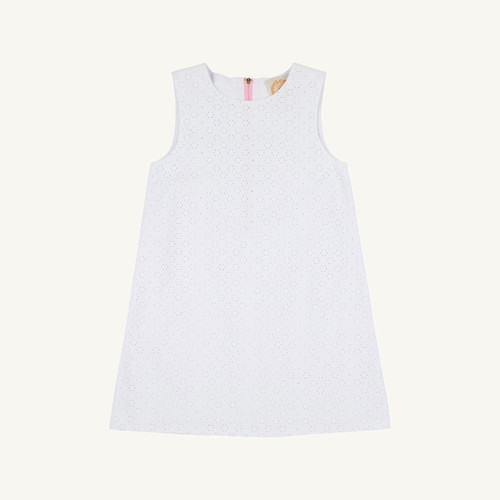 Sleeveless Betts Bow Dress Eyelet - Worth Ave White