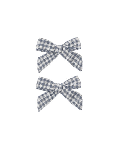 Bows Set of 2 - Marine Gingham