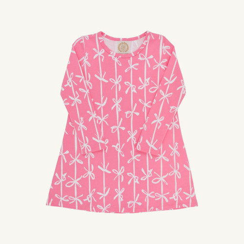 Long Sleeve Polly Play Dress - Braselton Bows (Romany Rose)