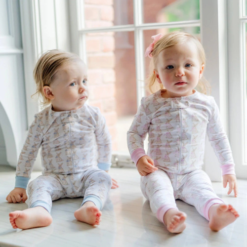 Parker Zipper Pajama - Easter Bunnies Pink