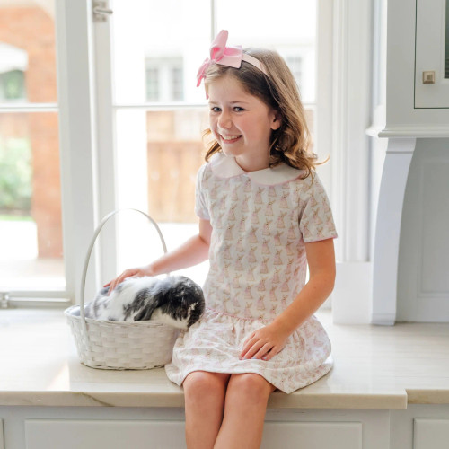 Libby Dress - Easter Bunnies Pink