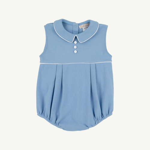 Sleeveless Bradford Bubble - Sarasota Sky/Worth Ave White