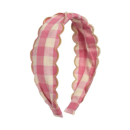 Scalloped Gingham Headband