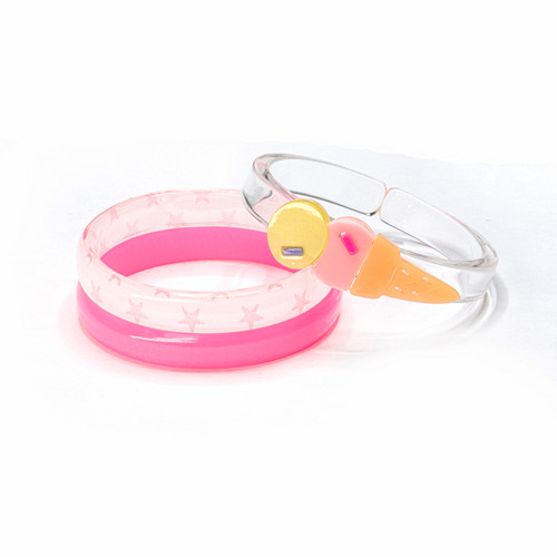 Ice Cream Scoop Pink Yellow Bangles