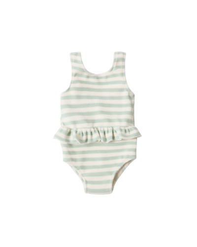 *PREORDER* Skirted One Piece - Seafoam Stripe