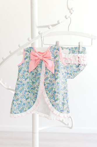 Diaper Set - Blue Floral