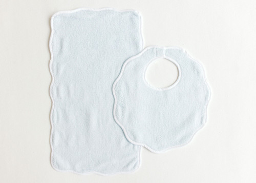 Bib & Burp Set - Blue Terry