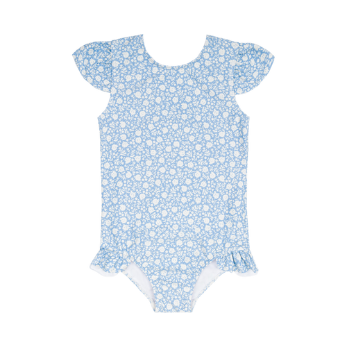 Girls Alpine Fiore Ruffle Cup Sleeve Rashguard One Piece