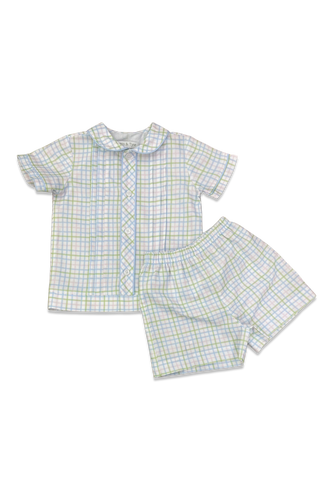 Short Sleeve Peter Pan Short Set - Hobbs Check