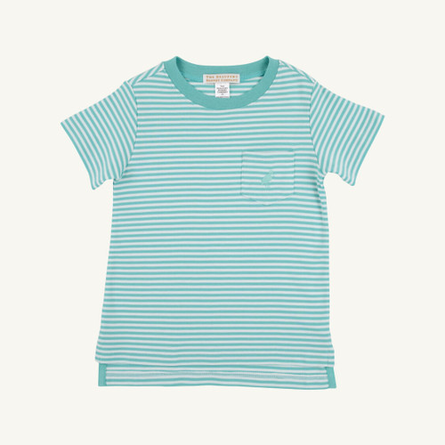 Carter Crewneck - Turks Teal Stripe/Turks Teal