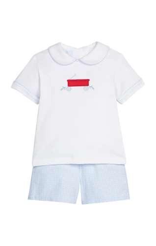 Applique Peter Pan Short Set - Wagon