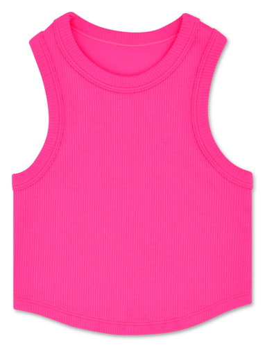 Hot Pink Cropped Racerback Top