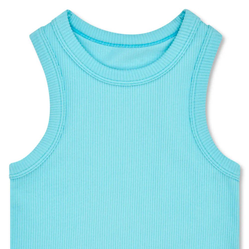 Ice Blue Cropped Racerback Top