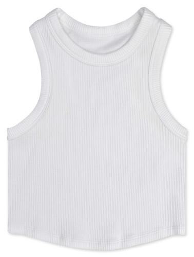 White Cropped Racerback Top