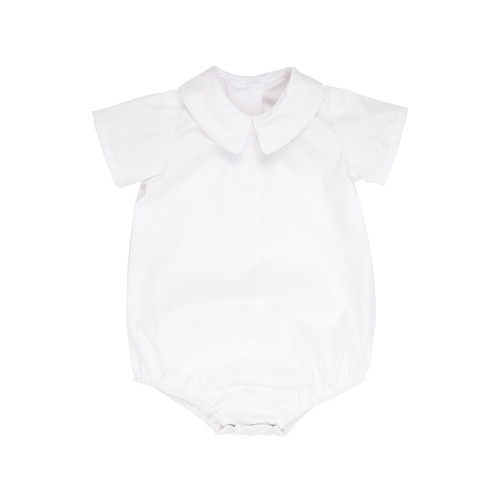 Peter Pan Collar Shirt Onesie - Worth Ave White