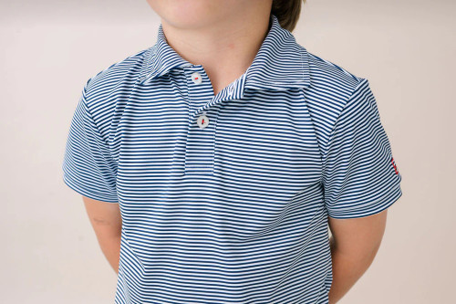 Parker Polo - Nantucket Navy Ministripe