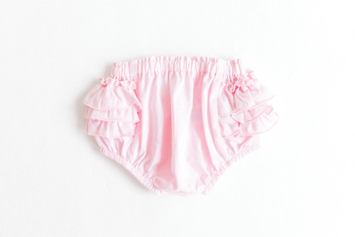 Diaper Cover - Pink Stripe Side Ruffles