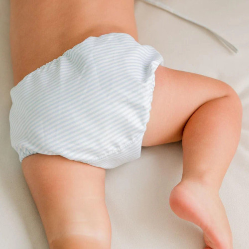Powder Blue Stripe Diaper Cover