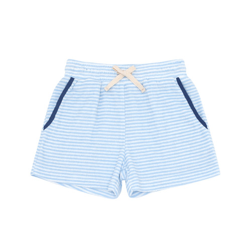 Boys Powder Blue Stripe French Terry Short