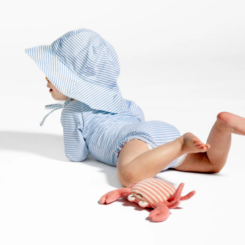 Powder Blue Stripe Sun Hat