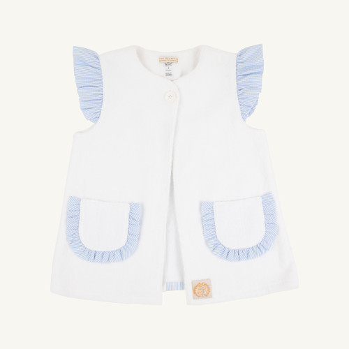 Callie Cover Up Terrycloth - Worth Ave White/Breakers Blue Seersucker
