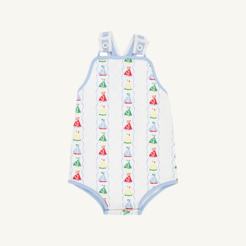Skipper Sunsuit Pima - Set Sail/Beale Street Blue/Worth Ave White