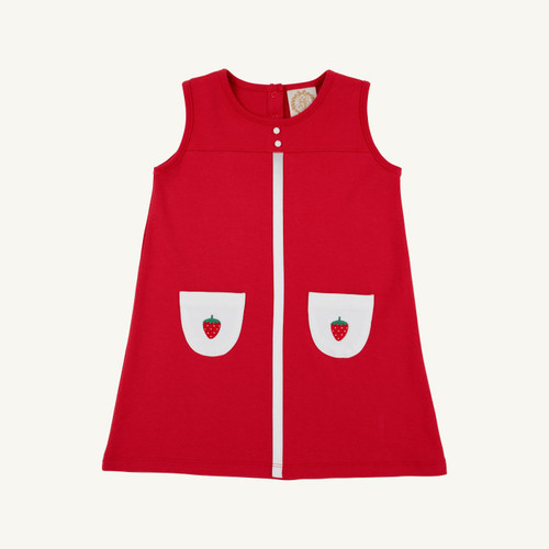 Peggy Pocket Dress Heavy Weight Knit - Richmond Red/Worth Ave White/Strawberries