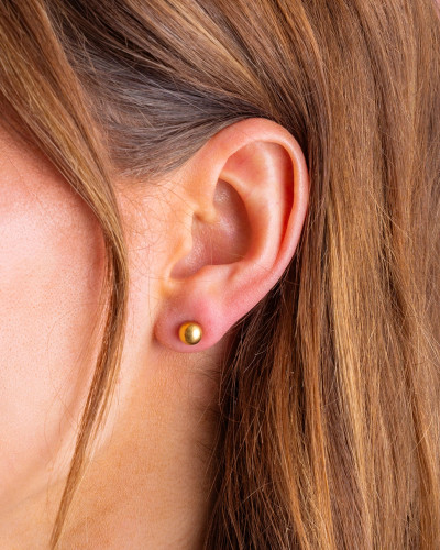 Gold Plated Round Stud Earrings