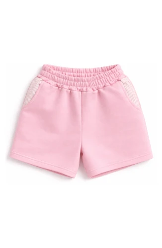 Pink Seersucker Pocket Shorts