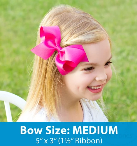 Medium Birthday Cake Embroidered Moonstitch Edge Hair Bow - Birthday Cake