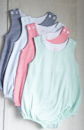 Boys Knit Bubble - Light Blue Stripe