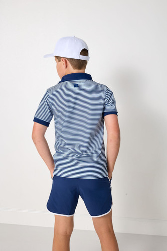 Navy Retro Super Short With White Piping