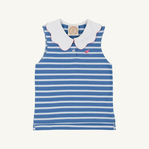 Paige's Playful Polo - Barbados Blue Stripe/Worth Ave White/Winter Park Pink