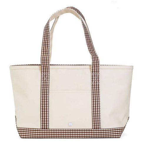 Medium Tote - Coated Canvas with Gingham Coco Trim