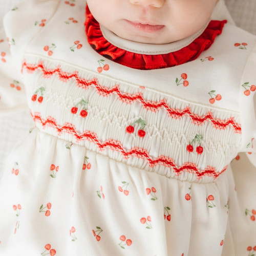 Cherry Grove Smocked Footie