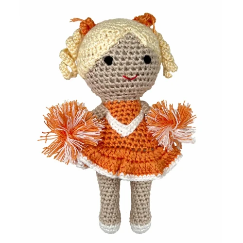 Cheerleader Bamboo Crochet Rattle