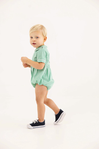 Bradford Bubble - Gibson Island Green Mini Gingham/Worth Ave White