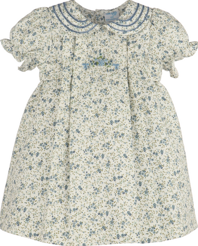 Fallen Leaves Wreath Dress - Blue