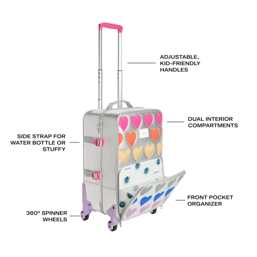 Logan Carry-On Suitcase - Patchwork Hearts