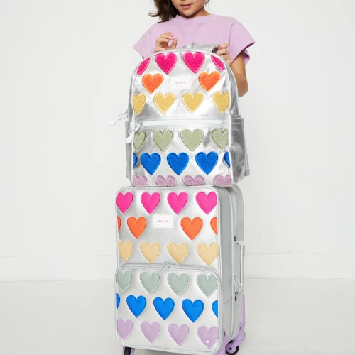 Logan Carry-On Suitcase - Patchwork Hearts