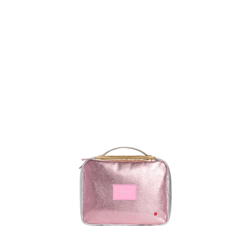 Benson Toiletry Kit - Metallic Pink/Silver