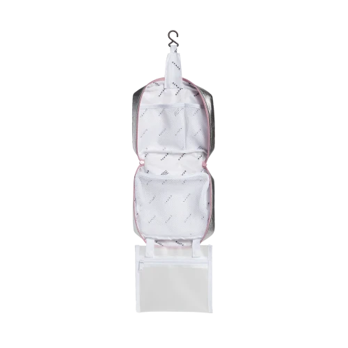 Benson Toiletry Kit - Metallic Pink/Silver