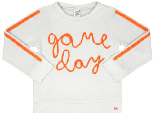 Alex Sweatshirt - Daisy White, Game Day Orange